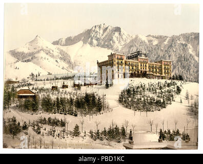 1266 Rochers de Naye und Hotel de Caux, im Winter, Genfer See, Schweiz - LCCN 2001702452 Stockfoto