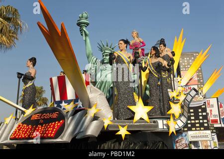 Karneval float, Broadway Allegorie, Isla Cristina, Provinz Huelva, Andalusien, Spanien, Europa. Stockfoto