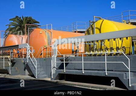 Entsalzungsanlage, Carboneras, Almeria Provinz, Andalusien, Spanien, Europa. Stockfoto