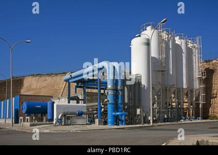 Entsalzungsanlage, Carboneras, Almeria Provinz, Andalusien, Spanien, Europa. Stockfoto