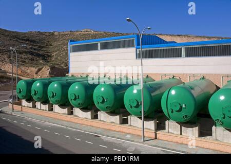 Entsalzungsanlage, Carboneras, Almeria Provinz, Andalusien, Spanien, Europa. Stockfoto