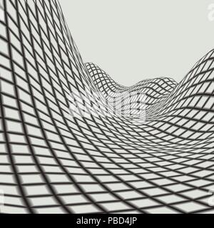 Abstract vector Landschaft Hintergrund. Cyberspace Grid. 3d-technologie Abbildung. Stock Vektor