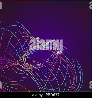 Abstrakte Bewegung bunte Linien auf dunklem Hintergrund Stock Vektor