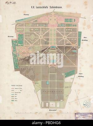 1295 Schloss Schönbrunn 1874 Stockfoto