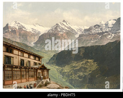 1296 Schynige Platte, Wetterhorn und Schreckhorn, Berner Oberland, Schweiz - LCCN 2001701248 Stockfoto