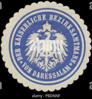 1326 Bezirksamtmann Siegelmarke von Daressalam W 0337612 Stockfoto