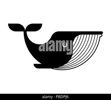 Wal Symbol unterzeichnen. Große Säugetier unter Wasser. Vector Illustration Stock Vektor