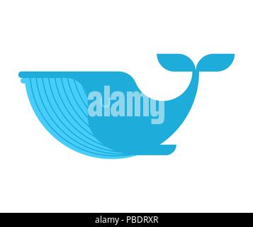 Blauwal isoliert. Große Säugetier unter Wasser. Vector Illustration Stock Vektor