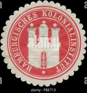 1399 Siegelmarke Hamburgischen Kolonialinstitut W 0320268 Stockfoto