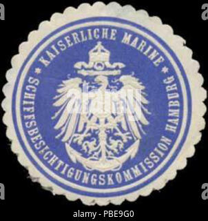 1413 Siegelmarke K. Marine Schiffsbesichtigungskommission Hamburg W 0352046 Stockfoto
