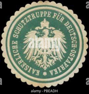 1416 Siegelmarke K. Schutztruppen für Deutsch-Ostafrika W 0337624 Stockfoto