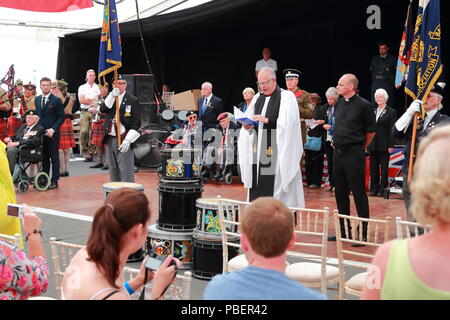 Kent, UK. 28. Juli 2018. Die Veteranen waren während einer Zeremonie für ihren Dienst für das Land geehrt. Quelle: Uwe Deffner/Alamy leben Nachrichten Stockfoto