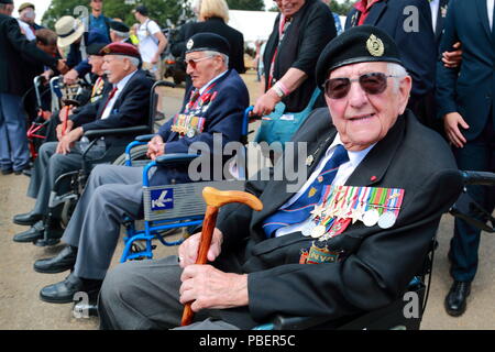 Kent, UK. 28. Juli 2018. Die Veteranen waren während einer Zeremonie für ihren Dienst für das Land geehrt. Quelle: Uwe Deffner/Alamy leben Nachrichten Stockfoto