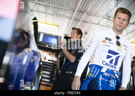 Lange Teich, Pennsylvania, USA. 28. Juli 2018. Jamie McMurray (1) macht sich bereit für den Blick im Freien 400 bei Pocono Raceway in langen Teich, Pennsylvania zu üben. Credit: Stephen A. Arce/ASP/ZUMA Draht/Alamy leben Nachrichten Stockfoto