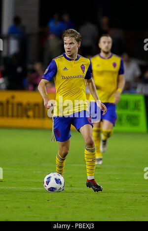 Washington DC, USA. 28. Juli 2018. Colorado Rapids Mittelfeldspieler #8 Johan Blomberg während einer MLS Fußball Match zwischen DC United und die Colorado Rapids bei Audi Feld in Washington DC. Justin Cooper/CSM/Alamy leben Nachrichten Stockfoto