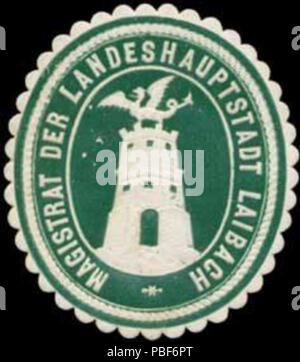 1479 Siegelmarke Magistrat der Landeshauptstadt Laibach W 0379699 Stockfoto