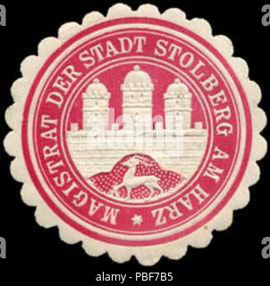 1484 Siegelmarke Magistrat der Stadt Stolberg am Harz W 0301664 Stockfoto