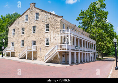 JEFFERSON CITY, MO - 20. Juni 2018: Die lohman Gebäude an der Jefferson Landung Historisches Museum geht zurück auf die frühen 1800's, wenn Jefferson City. Stockfoto