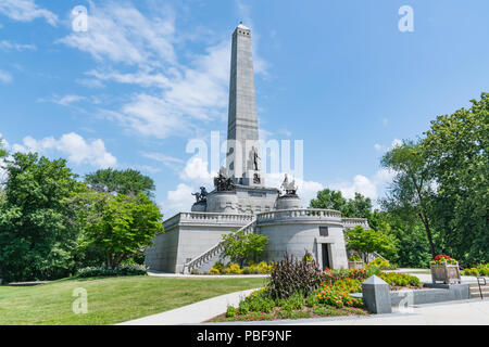 Grab von Abraham Lincoln in Oak Ridge Cemetery in Springfield, Illinois Stockfoto