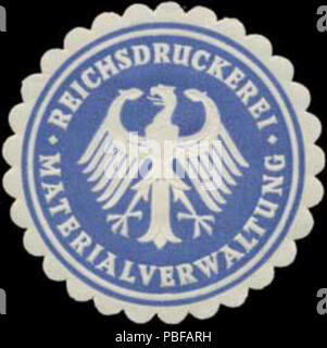 1501 Siegelmarke Materialverwaltung Reichsdruckerei W 0326158 Stockfoto