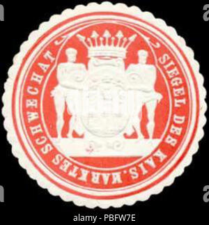 1511 Siegelmarke Siegel des kaiserlichen Märkte Schwechat W 0318841 Stockfoto