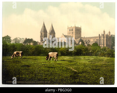 1554 Southwell Kathedrale und die Ruinen der Abtei, Notts, England - LCCN 2002708015 Stockfoto