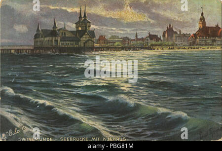 1591 Seebrucke Swinemunde-Mit-Kurhaus. (186 B) - Seebrucke Swinemunde-Mit-Kurhaus. (186 B) (NBY) 418522 Stockfoto