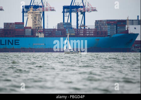 Magleby Maersk Container schiff in Deepwater Container Terminal DCT in Danzig, Polen. Juli 22 2018 © wojciech Strozyk/Alamy Stock Foto Stockfoto