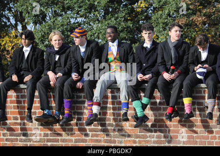 Eton College Wand Spiel 250. Jahr Stockfoto