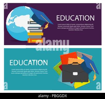 Konzept der auf Linie Bildung. Vector Illustration Stock Vektor