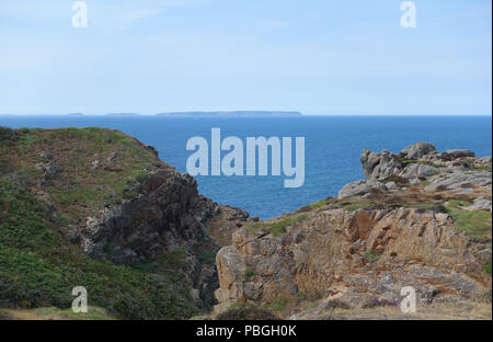 Sark aus Jersey gesehen Stockfoto