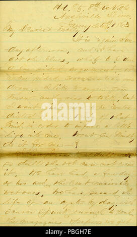 902 Brief von James E. Liebe, Nashville, Tennessee, Molly, 25. Januar 1863 Stockfoto