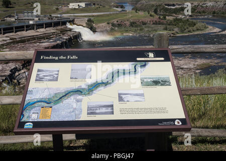 Rainbow Falls und Missouri River in Great Falls, Montana, USA Stockfoto