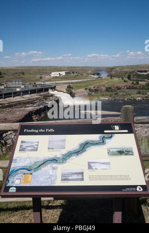 Rainbow Falls und Missouri River in Great Falls, Montana, USA Stockfoto