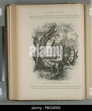 1636 Der Garten Gethsemane, franziskanischen Mönchen unter der alten Olivenbäume, und einen arabischen Gärtner bei der Arbeit (Nypl b 10607452-80305) Stockfoto