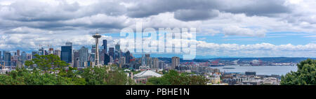 Seattle Skyline Panorama von Kerry Park Stockfoto