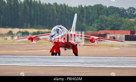 Folland Gnat-britischen subsonic Kampfflugzeuge einmal durch die RAF Red Arrows aerobatic Team von 1965-1979 Stockfoto