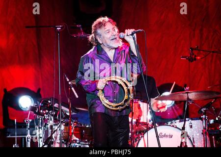 Mailand Italien vom 27. Juli 2018 Robert Plant & den sensationellen Platz Laufräder live in Milano Festival Sommer 2018 Ippodromo San Siro © Roberto Finizio / Stockfoto