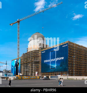 Baustelle der neuen Stadt Schloss in Berlin Stockfoto