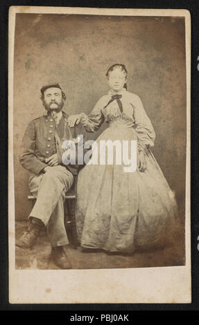 1789 Unbekannter Soldat in Confederate Uniform mit Frau Stockfoto