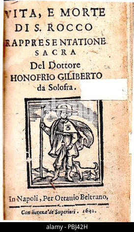 1822 Vita e Morte di San Rocco di Onofrio Giliberto Stockfoto