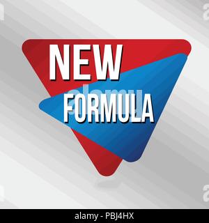 Neue Formel Schild oder Etikett auf grauem Hintergrund, Vector Illustration Stock Vektor