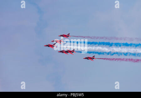 Die roten Pfeile an der Royal International Air Tattoo, Fairford. Stockfoto