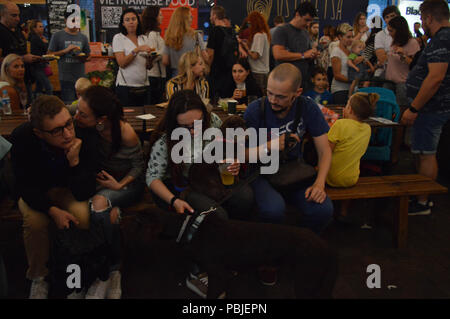 Kiew, Ukraine. 21. Juli 2018. Die meisten freundlich karitativen Festival Kurazh Bazar 'Freunde' Edition fand an der Kunst - zavod Platforma. Credit: Diana Kykot/Pacific Press/Alamy leben Nachrichten Stockfoto