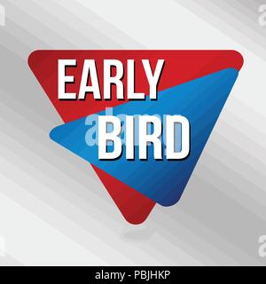 Early Bird Schild oder Etikett auf grauem Hintergrund, Vector Illustration Stock Vektor