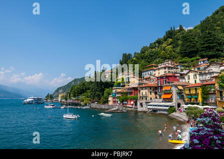 Anzeigen von Varenna Stadt eines der kleinen schönen Städte am Comer See, Lombardei, Italien Stockfoto