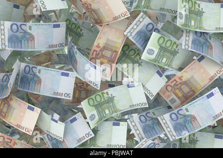 Euro-banknoten Hintergrund - EU-Währung Stockfoto