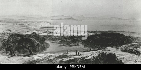 741 Haniá (ein Gemälde auf einer Zeichnung am 15. April gemacht) - Edward Lear Stockfoto