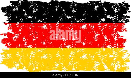 Deutsche Textur grunge Stempel Gummi auf weißem Hintergrund. Vektor zerkratzt Textur und patriotischen Fahne nation Abbildung Stock Vektor