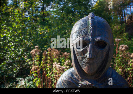 Ein waymarker auf dem Meridian in der Wyre Forest, Worcestershire, England Stockfoto